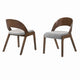 Dining Chair | Curved Back | Mid Century | Set of 2 | Brown & Gray BM214494