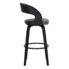 26’’ Cutout Padded Back Counter Height Barstool Black & Gray By Casagear Home BM214509