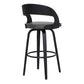 26’’ Cutout Padded Back Counter Height Barstool Black & Gray By Casagear Home BM214509