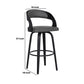 26’’ Cutout Padded Back Counter Height Barstool Black & Gray By Casagear Home BM214509