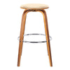 Round Leatherette Wooden Counter Stool with Flared Legs Brown and Cream By Casagear Home BM214518