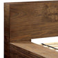 Transitional Style Wooden California King Size Bed with Grain Details,Brown By Casagear Home BM214522