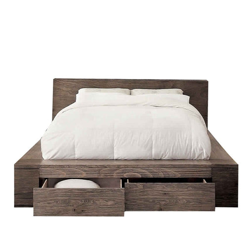 California King Bed | Transitional Style | 2 Drawers | Brown