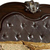 California King Bed with Button Tufted Headboard and Sleigh Footboard,Brown By Casagear Home BM214537