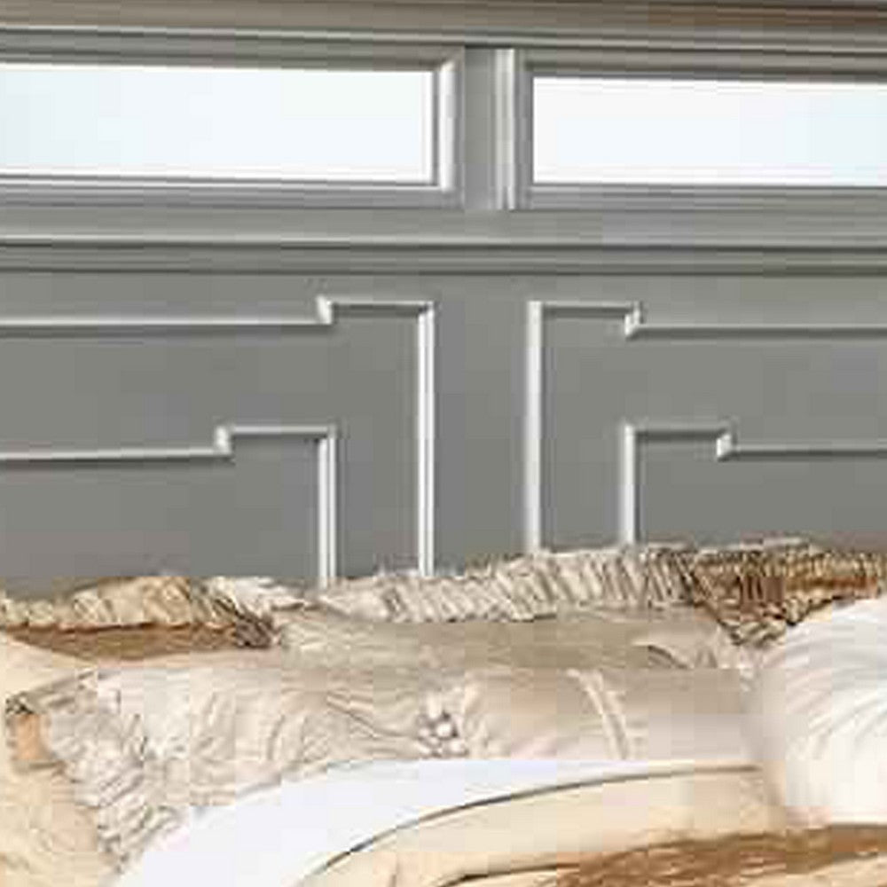 California King Bed with Mirror Paneled Headboard and Footboard Silver BM214541