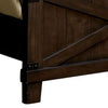 California King Bed with Plank Style X Shaped Details Dark Brown BM214570