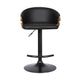 Adjustable Leatherette Swivel Barstool with Arched Seat Black and Gold BM214650