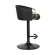 Adjustable Leatherette Swivel Barstool with Arched Seat Black and Gold BM214650