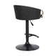 Adjustable Leatherette Swivel Barstool with Arched Seat Black and Gold BM214650