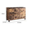 6 Drawer Dresser With Straight Legs Distressed Brown By Casagear Home BM214688
