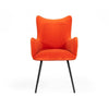 Fabric Upholstered Dining Chair with Winged Back Orange By Casagear Home BM214799