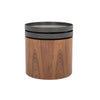 End Table | Cylindrical Wood | Swivel Tray Top | 18" | Brown & Black