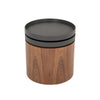 End Table | Cylindrical Wood | Swivel Tray Top | 18" | Brown & Black