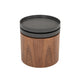 End Table | Cylindrical Wood | Swivel Tray Top | 18" | Brown & Black