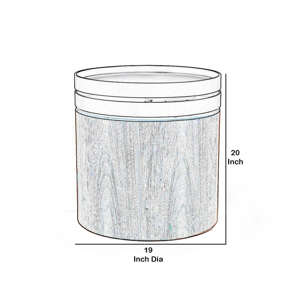 End Table | Cylindrical Wood | Swivel Tray Top | 18" | Brown & Black