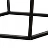 End Table | Hexagonal Concrete | Metal Base | 20" | Gray & Black