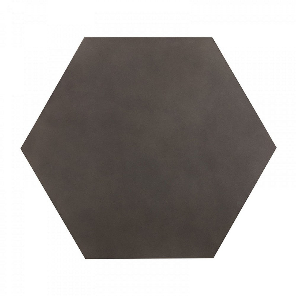 End Table | Hexagonal Concrete | Metal Base | 20" | Gray & Black