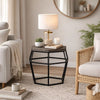 End Table | Hexagonal Concrete | Metal Base | 20" | Gray & Black