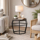 End Table | Hexagonal Concrete | Metal Base | 20" | Gray & Black