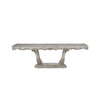 Traditional Style Dining Table with Scrolled Floral Motifs, Cream