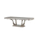 Traditional Style Dining Table with Scrolled Floral Motifs, Cream