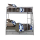 Transitional Twin Size Bunk Bed with Vertical Slats and Angled Ladder,Gray BM214898