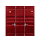 Industrial Style Full Size Bunk Bed with Recessed Panel Design Red