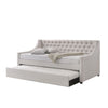 Fabric Twin Size Daybed with Button Tufted Back and Sloped Arms,Light Gray By Casagear Home BM214910