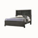 Queen Bed | Low Profile | Bookcase Headboard | Wood | Gray