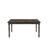 Rustic Style Wooden Dining Table with Rectangular Top and Turned Legs, Gray