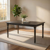 Rustic Style Wooden Dining Table with Rectangular Top and Turned Legs, Gray