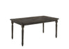 Rustic Style Wooden Dining Table with Rectangular Top and Turned Legs, Gray