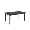 Rustic Style Wooden Dining Table with Rectangular Top and Turned Legs, Gray