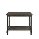 Counter Height Wooden Dining Table with Open Bottom Shelf Gray BM214972