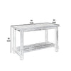 Counter Height Wooden Dining Table with Open Bottom Shelf, Gray