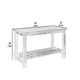 Counter Height Wooden Dining Table with Open Bottom Shelf, Gray