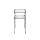 Glass Top End Table with Metal Frame and Open Bottom Shelf Brass and Clear By Casagear Home BM214975