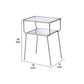 Glass Top End Table with Metal Frame and Open Bottom Shelf Brass and Clear By Casagear Home BM214975