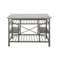 Marble Top Metal Kitchen Island with 2 Slated Shelves Gray and White By Casagear Home BM214991