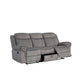 87 Inch Motion Sofa 2 USB Docks Cup Holders Console Storage Gray Velvet By Casagear Home BM214999