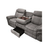 87 Inch Motion Sofa 2 USB Docks Cup Holders Console Storage Gray Velvet By Casagear Home BM214999