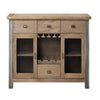 Transitional Server with Mesh Metal Doors and Stemware Storage Brown BM215015