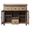 Transitional Server with Mesh Metal Doors and Stemware Storage Brown BM215015