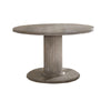 Round Dining Table with Fluted Column Pedestal Base, Gray