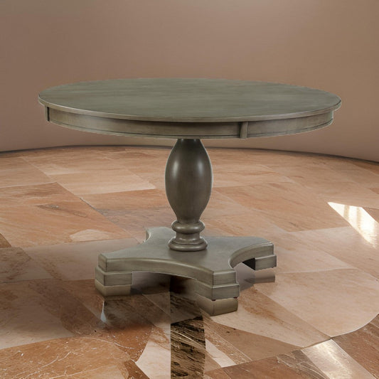 Dining Table | Transitional | Round Pedestal Base | Oak Gray