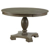 Transitional Style Round Dining Table with Pedestal Base Oak Gray By Casagear Home BM215019