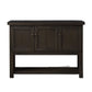 Transitional Style Server with 3 Doors and Open Bottom Shelf, Brown By Casagear Home
