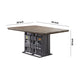 Industrial Dining Table with Metal Base and Recessed Panels White and Gray By Casagear Home BM215032