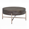 Coffee Table | 1 Drawer | Round | Crossed Metal Legs | Brown & Gold BM215037