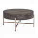 Coffee Table | 1 Drawer | Round | Crossed Metal Legs | Brown & Gold BM215037